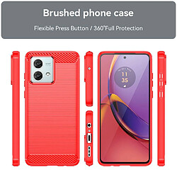 Htdmobiles Coque pour Motorola Moto G84 5G - housse etui silicone gel carbone + verre trempe - ROUGE