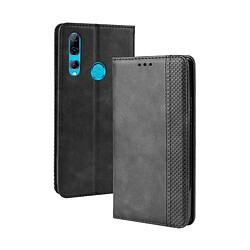 Wewoo Housse Coque Étui en cuir à boucle magnétique avec rétro pour Crazy Horse Texture horizontale HUAWEI Y9 PRIME 2019avec support et fentes cartes et cadre photo Noir