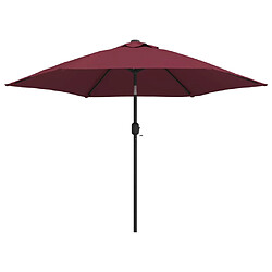 vidaXL Parasol d'extérieur avec mât métallique Bordeaux 300 cm