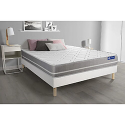 ACTISOM Ensemble matelas Mémoire de forme ACTIMEMO TOUCH 160x200 3zones de confort + sommier KIT blanc