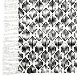 Acheter The Home Deco Factory Tapis à frange modèle Zeste - Noir et Blanc - 50 x 80 cm