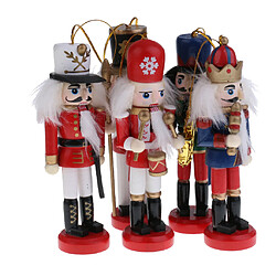 Acheter Figurine De Casse-noisette En Bois Décoration De Marionnettes 5pcs Bande