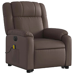 Avis vidaXL Fauteuil inclinable de massage électrique marron similicuir