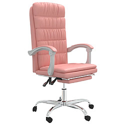 vidaXL Fauteuil inclinable de bureau Rose Similicuir