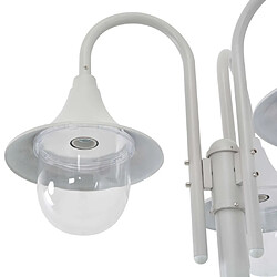 Avis vidaXL Lampadaire de jardin E27 220 cm Aluminium 3 lanternes Blanc