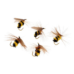 5Pcs Bumble Bee Abeille Nymphe Truite Mouches Pêche à la Mouche Bionic Bee Insecte Appâts Leurre Artificiel