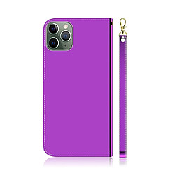 Avis Wewoo Coque Etui à rabat avec surface miroir pour iPhone 11 Pro fentes cartes et porte-cartes ainsi que portefeuille et lanière violet