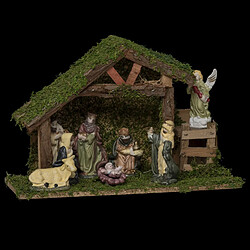 Avis Feeric Lights And Christmas Crèche de Noël en bois et ses 8 santons en porcelaine