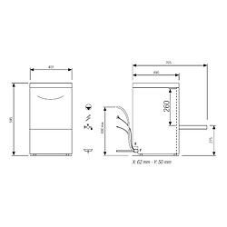 Lave verre professionnel avec pompe de vidange - 350 x 350 mm - Elettrobar