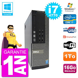 PC Dell 7020 SFF Intel i7-4770 RAM 16Go Disque 1To Graveur DVD Wifi W7 - Occasion