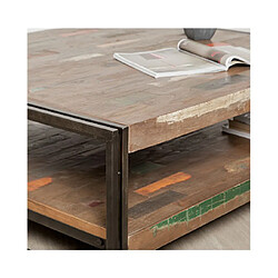 Avis Mes Table basse 120x40x100 cm double plateaux en teck recyclé - TUNDRA