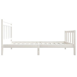 Acheter vidaXL Cadre de lit sans matelas blanc bois massif 90x200 cm