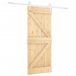 vidaXL Porte coulissante et kit de quincaillerie 80x210 cm pin massif