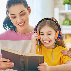 GUPBOO Garçons Filles Filaire Casque avec Micro Stéréo Musique Ordinateur Gaming Casque Enfants Pliable Casque Garni pas cher