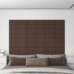 vidaXL Panneaux muraux 12 pcs Marron 30x15 cm Similicuir 0,54 m²