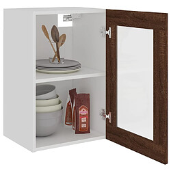 Avis vidaXL Armoire vitrée suspendue Chêne marron 40x31x60 cm