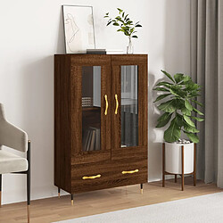 vidaXL Buffet haut chêne marron 69,5x31x115 cm bois d'ingénierie