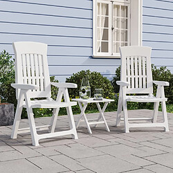 vidaXL Chaises inclinables de jardin lot de 2 blanc PP