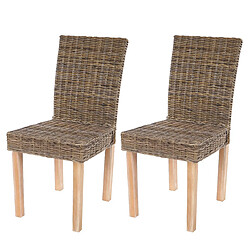 Decoshop26 Lot de 2 chaises de salle à manger coins et bords arrondis en kubu rotin 04_0007392