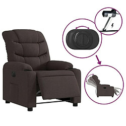 Maison Chic Fauteuil Relax pour salon, Fauteuil inclinable électrique Marron foncé Tissu -GKD92637 pas cher