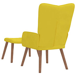 Acheter vidaXL Chaise de relaxation avec repose-pied Jaune moutarde Velours