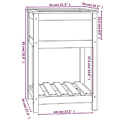 vidaXL Jardinière avec étagère Gris 54x54x81 cm Bois massif de pin pas cher