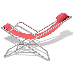 Avis Helloshop26 Chaises inclinables de terrasse 2 pièces acier rouge 02_0011905