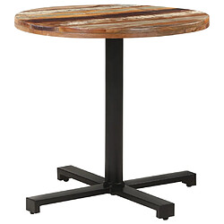 vidaXL Table de bistro Carrée Ø80x75 cm Bois de récupération massif