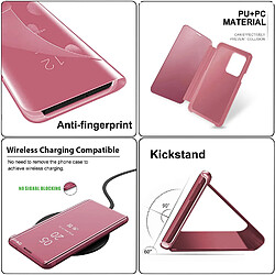 Coque Rabat Miroir Rose + Verre Trempe Pour Samsung Galaxy S22 5G Little Boutik®