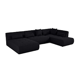 Lisa Design Onyx - canapé panoramique modulable d'angle droit - 7 places - en tissu mailles 3D Onyx - canapé panoramique modulable d'angle droit - 7 places - en tissu mailles 3D - Noir