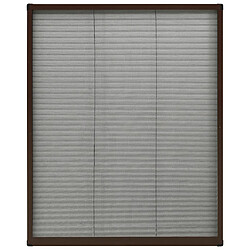 vidaXL Moustiquaire plissée pour fenêtre Aluminium Marron 60x80 cm