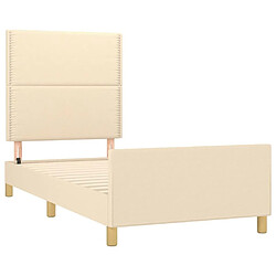 Acheter Maison Chic Cadre/structure de lit avec tête de lit pour adulte - Lit Moderne Chambre Crème 100x200 cm Tissu -MN54998