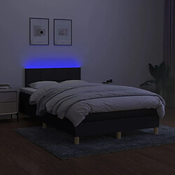 Acheter Maison Chic Lit adulte- Lit + matelas + LED,Sommier à lattes de lit matelas et LED noir 120x190 cm tissu -GKD97957