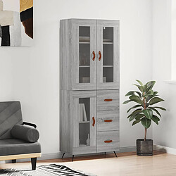 vidaXL Buffet haut Sonoma gris 69,5x34x180 cm Bois d'ingénierie