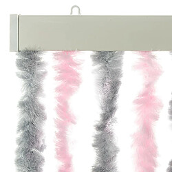 Avis vidaXL Rideau anti-mouches gris argenté et rose 100x220 cm chenille