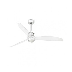 faro Plafonnier ventilateur Just Acier,diffuseur Verre 67,4 Cm