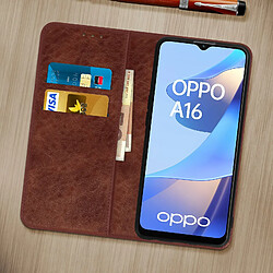 Acheter Avizar Étui Oppo A16 et A16s Folio Portefeuille Fonction Support Vidéo marron