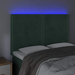 Avis Maison Chic Tête de lit moderne à LED lumineuse pour chambre - Décoration de lit Vert foncé 144x5x118/128 cm Velours -MN71171