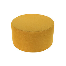 Mobili Rebecca Pouf Tabouret Repose-Pieds Rembourrée Bois Tissu Jaune 25x45x45