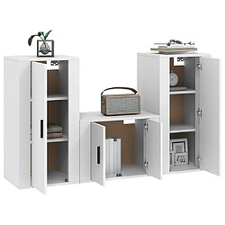 Avis Maison Chic Ensemble de meubles TV 3 pcs pour salon - Blanc Bois d'ingénierie -MN57208