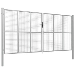 vidaXL Porte de jardin Acier galvanisé 415x225 cm Argenté