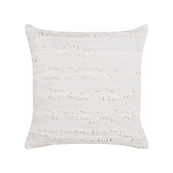 Beliani Coussin MAKNEH Coton 45 x 45 cm Unicolore Blanc