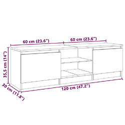 vidaXL Meuble TV avec lumières LED Blanc 120x30x35,5 cm pas cher