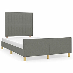 Maison Chic Lit adulte - Cadre Structure de lit avec tête de lit Contemporain Gris foncé 120x200 cm Tissu -MN55577