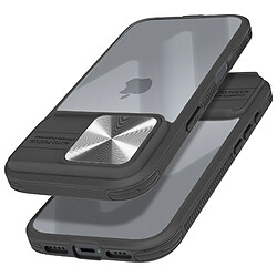 Avizar Coque pour iPhone 16 Pro Cache Caméra Coulissant Compatible QI Noir