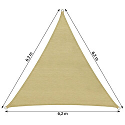 Avis Helloshop26 Voile toile d'ombrage taud de soleil triangulaire 620 cm beige 2208096