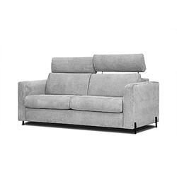 Courtois Laville Canapé droit convertible 3 places tissu gris- MEZO