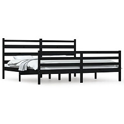 vidaXL Cadre de lit sans matelas bois massif de pin 200x200 cm noir