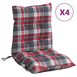 Maison Chic Lot de 4 Coussins Confort,Coussins de chaise à dossier bas motif carreaux rouge -GKD72055