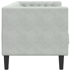 Acheter vidaXL Canapé Chesterfield avec traversins 3 places gris clair velours